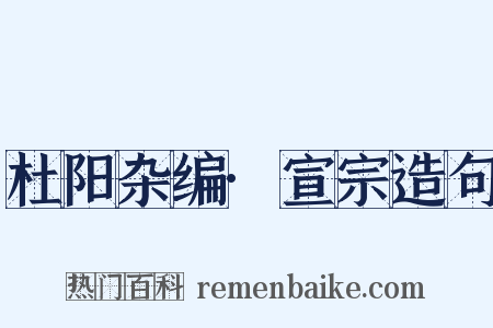 杜阳杂编·宣宗造句是什么意思的图片